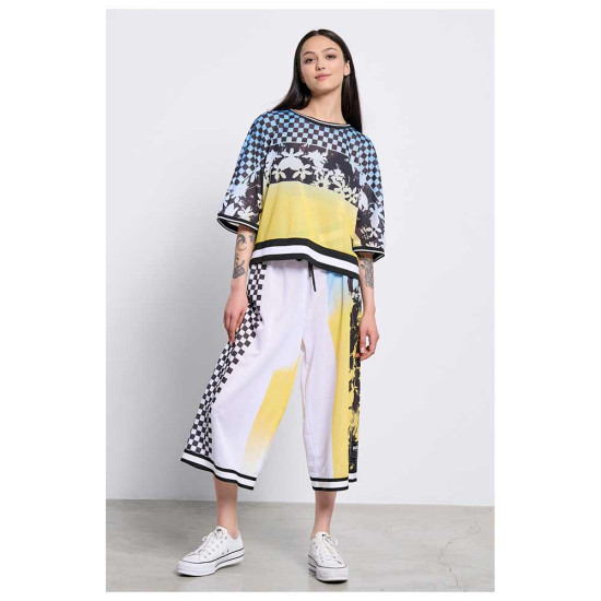 Bodytalk Γυναικείο παντελόνι Wide Leg Perforated 7/8 Pants